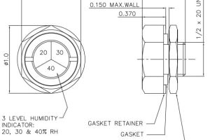 Fenêtre de contrôle de l’humidité avec indicateur coloré, un outil essentiel pour surveiller et protéger les produits sensibles à l’humidité.